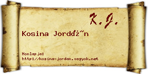 Kosina Jordán névjegykártya